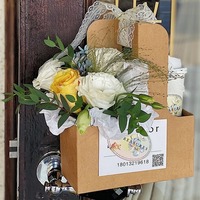 Evergreenwrap Wholesale Luxury Kraft Paper Flower Tote Bags Milk Cup Holders Bouquet Gift Boxes