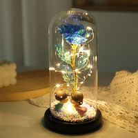Dôme en verre lumineux pour arbre de Noël avec LED – Ornement de bureau, cadeau de Noël, de la Saint-Valentin et de la fête des enfants, petite décoration d'intérieur