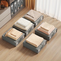 Ensemble de 4 boîtes de rangement pliables en tissu pour draps de lit, organisateur de placard pour couvertures, taies d'oreiller