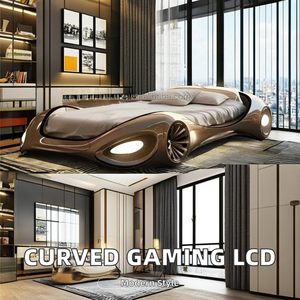 Lit de voiture au design moderne pour chambre principale, en acier inoxydable 304, convertible en lit double, grand lit de luxe, nouvelle technologie pour la maison - Product Image 3
