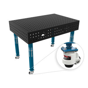 Banco de soldadura con ruedas SteelPlus GPPH de 1,2x0,8 m, 12mm de espesor, orificios de 16mm, rejilla de 50x50mm - Product Image 1