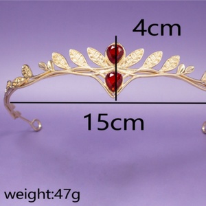 Tiara de Corona Vintage OEM con Hojas Doradas y Plateadas, Exquisito Adorno de Diamantes de Imitación para Boda, Fiesta de Graduación, Concurso de Belleza, Disfraz - Product Image 5