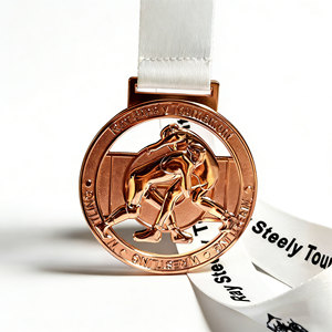 Médailles de marathon personnalisées en alliage de zinc 3D, modernes et traditionnelles, moulées sous pression, or, argent, bronze, pour la course à pied, le football, le cyclisme, le taekwondo - Product Image 3
