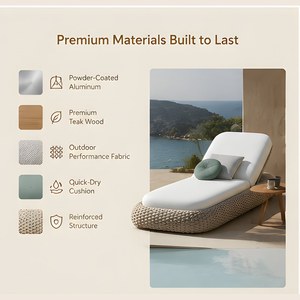 <span class=keywords><strong>Chaise</strong></span> longue d'extérieur pliable en rotin avec structure en aluminium pour hôtel, villa, terrasse, piscine et jardin - Product Image 3
