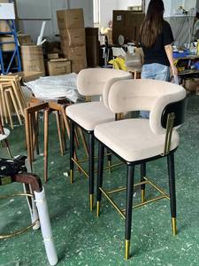 Modern Kitchen Island Coffee Shop Bar Bar Brown Leather Armless Leisure <strong>Dining</strong> Chair Height Bar <strong>Stools</strong> - Product Image 6