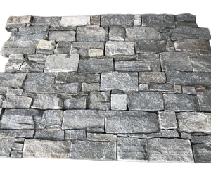Panneaux de revêtement mural en <span class=keywords><strong>ardoise</strong></span> gris-brun modernes, résistants aux acides, aspect pierre naturelle fendue, empilés - Product Image 1