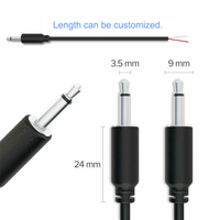 Adaptateur de remplacement, prise mâle 3,5 mm vers fil nu, extrémité ouverte, TS 2 pôles mono 1/8\" 3,5 mm