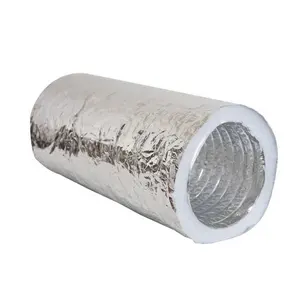 Conducto de secador Flexible de tubo de ventilación de aire de ventilación de aluminio de 4 pulgadas vendido en fábrica para sistemas HVAC domésticos papel de aluminio