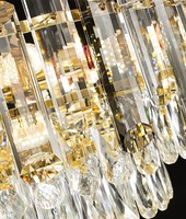 Lampe de chambre, de restaurant, de salon, d'hôtel, de maison, lustres modernes, lampes suspendues, lampe suspendue en cristal de luxe avec cadre en métal doré