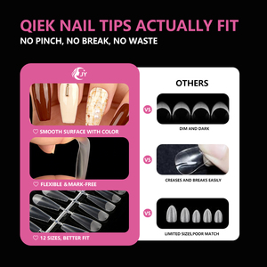 JIEYU PMMA/ABS Op Maat Gemaakte Nageldesigns Korte Half Matte Volledige Dekking Nageltrends Cadeau Franse Amandel Vrouwen Professionele Nagels Tip - Product Image 6