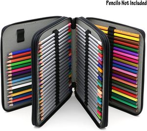 Astuccio Portamatite in Pelle PU con 120 Scomparti e Cerniera, Borsa Portatile da Viaggio per Penne da Disegno con Manico e Tracolla per Artisti Adulti - Product Image 5