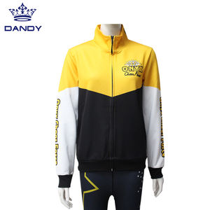 Cheerleader personalizzabili riscaldano giacche OEM <span class=keywords><strong>Service</strong></span> ragazze giacche con Zip con strass - Product Image 1