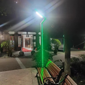 Lámparas de jardín LED de aluminio para exteriores con energía solar y CA con luz de Punta 1M-4M poste ajustable impermeable IP65 para camino y Patio - Product Image 1