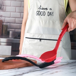 Wholesale Silicone <b>Brush</b> Kitchen Cleaning <b>Brush</b> Kitchen Gadget Pot Washing <b>Brush</b> With Long Handle and Hang Hole - Product Image 6