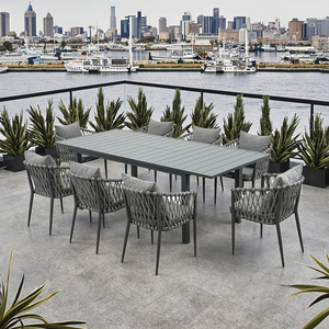 للبيع بالجملة كرسي حديقة من الراتان مصنوع من الألومنيوم المنسوج بحبل خارجي عصري أثاث للفناء مسند للذراعين مقاوم للماء وسريع الجفاف - Product Image 1