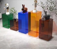 Boîtes de rangement en cube carré en acrylique, organisateur de cosmétiques en cristal, boîte acrylique, boîte de rangement de maquillage de couleur