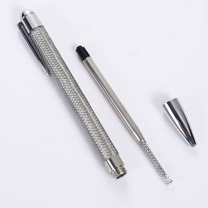 High Quality Custom Logo Printed Woven Steel Barrel Metal Twist Promotional Ballpoint Pen 1.0mm Black/Blue Ink <b>Gift</b> Wholesale - Product Image 2