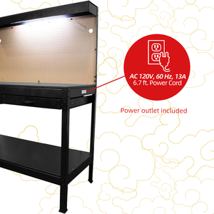 47.5-inch tùy chỉnh OEM bàn làm việc hội thảo nhà để xe bàn làm việc MDF Pegboard trở lại 2 ngăn kéo Loại sản phẩm tủ công cụ - Product Image 4
