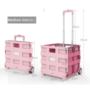 Custom Multi-functional Foldable <strong>Shopping</strong> Cart Outdoor Lightweight Portable <strong>Large</strong> Capacity 45L <strong>Trolley</strong> - Product Image 5