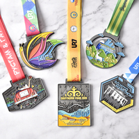Médaille de marathon personnalisée en alliage de zinc avec émail souple, OEM ODM, souvenir, médaille de défi sportive en métal tourné avec ruban