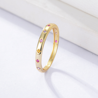 Bagues de couple simples prêtes à être expédiées, forme géométrique, argent S925, bagues empilables pour femmes, zircon, diamant CZ