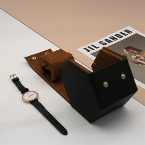 Hộp đựng đồng hồ da PU cao cấp, quà tặng, dành cho nam nữ, màu đen, in <span class=keywords><strong>logo</strong></span> tùy chỉnh - Product Image 3