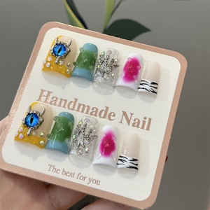 <span class=keywords><strong>Uñas</strong></span> Postizas Acrílicas Hechas a Mano <span class=keywords><strong>de</strong></span> Alta Calidad con Diseño <span class=keywords><strong>de</strong></span> Pato Dulce y Genial, Punta Francesa Grande, Efecto Ombre y <span class=keywords><strong>Estampado</strong></span> <span class=keywords><strong>de</strong></span> <span class=keywords><strong>Vaca</strong></span>, Venta al por Mayor - Product Image 3
