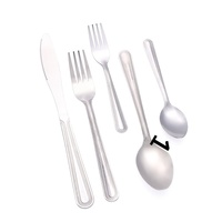 Ensemble de couverts jetables en acier inoxydable, cuillère, fourchette, couteau, couverts jetables écologiques, vaisselle en métal à usage unique pour la restauration