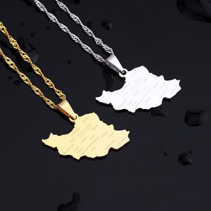 Collar de Acero Inoxidable Dorado Impermeable para Mujer, Joyería 2026, Collar con Mapa de Irán Chapado en Oro de 18k para Mujer - Product Image 4