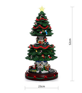 Dropshipping Shopify <b>Light</b> <b>Up</b> Musical Resin Christmas <b>Tree</b> With Auto Lift USB Battery Powered Decor Gift - Product Image 2