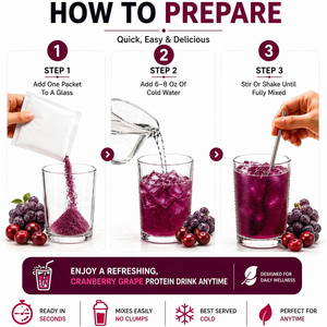 Cranberry Grape Instant Drink Powder Natural Fruit Flavor Portable Single Packet 7 Servings Daily Fruit Beverage - Product Image 5
