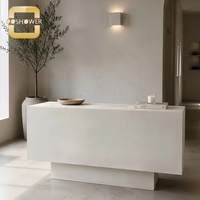 Comptoir de réception commercial personnalisé avec surface imperméable et style épuré pour salon de beauté haut de gamme