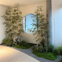 Nuevo biombo decorativo de bambú artificial estilo chino para interiores/exteriores, decoración de muebles suaves, separador de espacios con follaje denso.