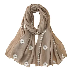 Foulard et châles en coton et lin à imprimé personnalisé pour femmes