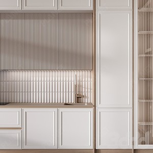 Châu Âu galley tủ bếp và mới nhất bàn ăn Trung Quốc tủ bếp phong cách hiện đại Kem - Product Image 5