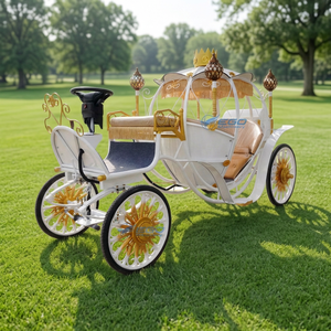 Grande calèche de mariage blanche de haute qualité en forme de citrouille, décoration de mariage, calèches à chevaux à vendre - Product Image 1