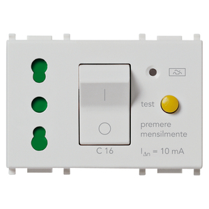Presa 2P + T 16A P17/11 intb + mtdiff ปุ่มทดสอบ10 Ma ตรวจสอบรายเดือน - Product Image 1