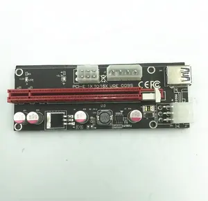 6pin PCI-E Expresso Riser 1x a 16x Adaptador de Cabo Extensor USB 3.0 PCIE GPU Poder Cartão VER009S 009S