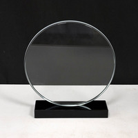 Trophée en cristal transparent rond K9, poli, gravure personnalisée pour la reconnaissance d'entreprise MH-J0914