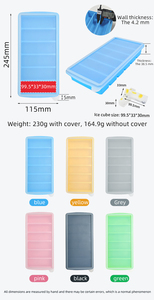 Bandeja de silicona para cubitos de hielo con tapa, 6 compartimentos, molde rectangular grande para congelador, fácil desmolde para el hogar, bar o restaurante, sin BPA - Product Image 2