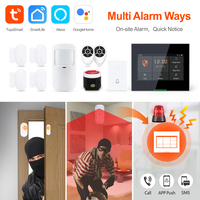 Alarme domestique intelligente Tuya WiFi GSM, écran tactile 4,3 pouces, kit de sécurité sans fil 4G, compatible Alexa et Google, matériau ABS, PST-H502-4GEU