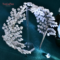 YouLaPan HP644 Coiffe de Mariage Blanche Perlée Tendance & Accessoire Cheveux Anneau pour Mariée et Demoiselle d'honneur Élégant et Léger
