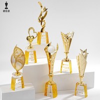 Trophée en alliage de zinc gravé et poli, personnalisable, haut de gamme, pour récompense d'entreprise, champion des ventes