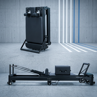 Reformer pliable en aluminium pour usage domestique et professionnel, charge maximale 150 kg, barre de pieds en aluminium à 6 ressorts, compact, pour salle de sport à domicile et studio, personnalisable