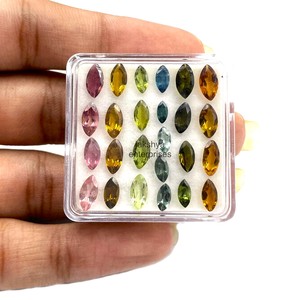 4x8mm Tourmaline Marquise Cut Pierres Précieuses À Facettes Pierre De Tourmaline Multi Naturelle Pour La Fabrication De Bijoux Lâche Calibré À Bas Prix - Product Image 6