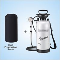 Douche portable en ABS pour grands chiens - Kit de rinçage pour salle de bain et camping en extérieur avec pompe manuelle de 5 L, gonflage manuel, en stock