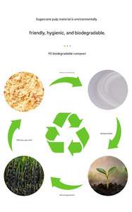 Vaisselle jetable personnalisée en canne à sucre, boîte à salade carrée biodégradable, boîtes à lunch en pulpe de papier, contenants à emporter pour pique-nique, bento - Product Image 6