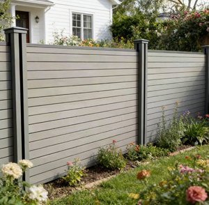 Plastic WPC Composite Aluminum <b>Frame</b> Horse Privacy Fence Eco-Friendly Outdoor UV Resistance Ranch Paddock 4.5ft for Certified 3D - Product Image 4