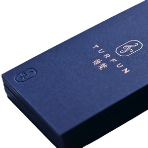 Tùy Chỉnh Chất Lượng Cao Đặc Biệt Giấy Thẻ Màu Xanh Dập Nổi Lá Vàng Cá Nhân Thẻ Kinh Doanh - Product Image 3