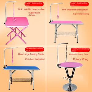 Höhenverstellbarer und Klappbarer Hydraulischer Trimmtisch aus Edelstahl für Hunde und Kleintiere, Pflegetisch mit Wanne für den Tierbedarf - Product Image 1